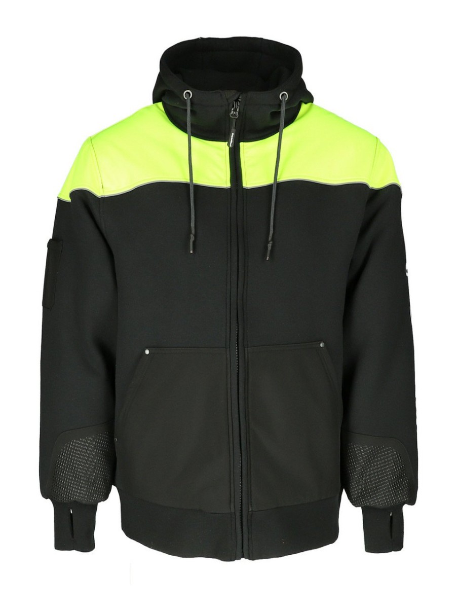 RefrigiWear Freezer Edge® Hooded Sweatshirt Black/Lime Felpe E Pile