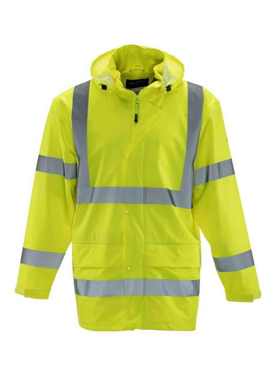 RefrigiWear Hivis Rainwear Jacket Lime Abbigliamento Antipioggia