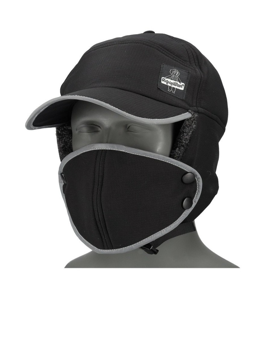 RefrigiWear Trapper Hat With Mask Black Maschere E Passamontagna