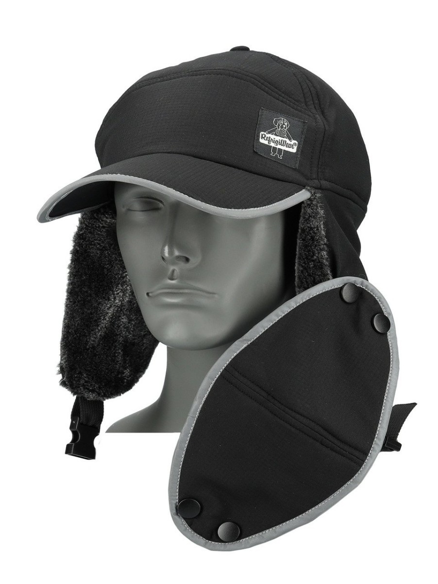 RefrigiWear Trapper Hat With Mask Black Maschere E Passamontagna