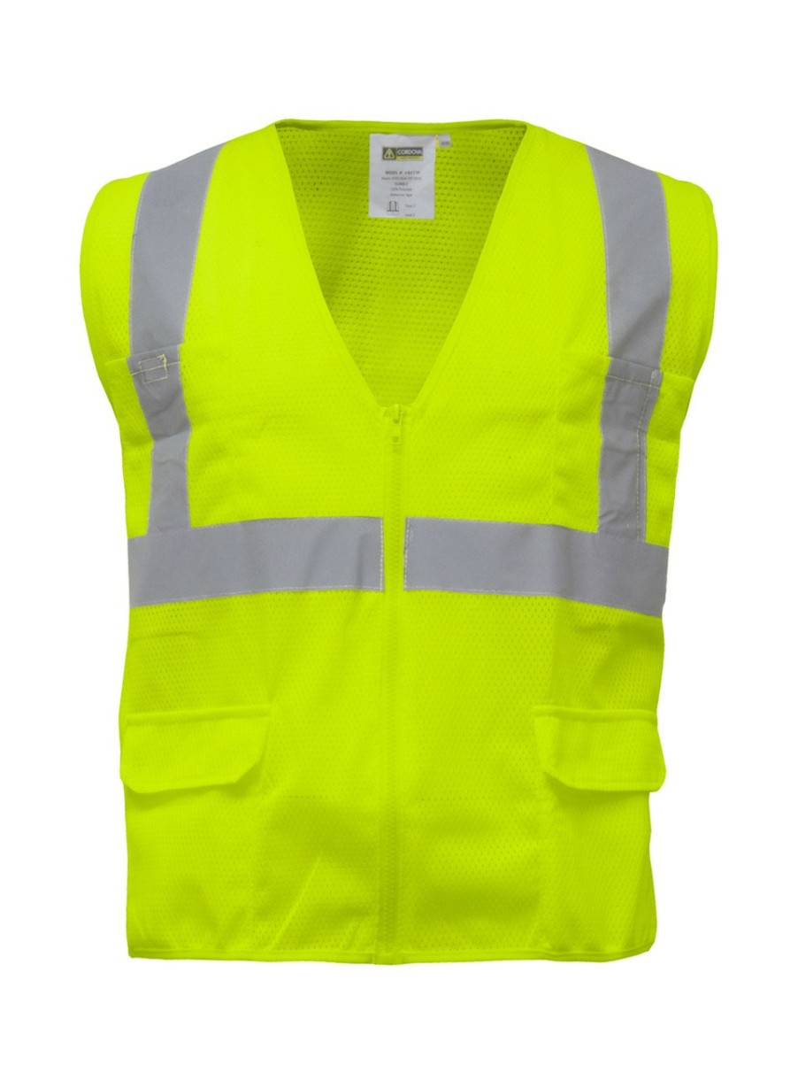 RefrigiWear Zipper Mesh Safety Vest Bretelle E Attrezzature Di Sicurezza