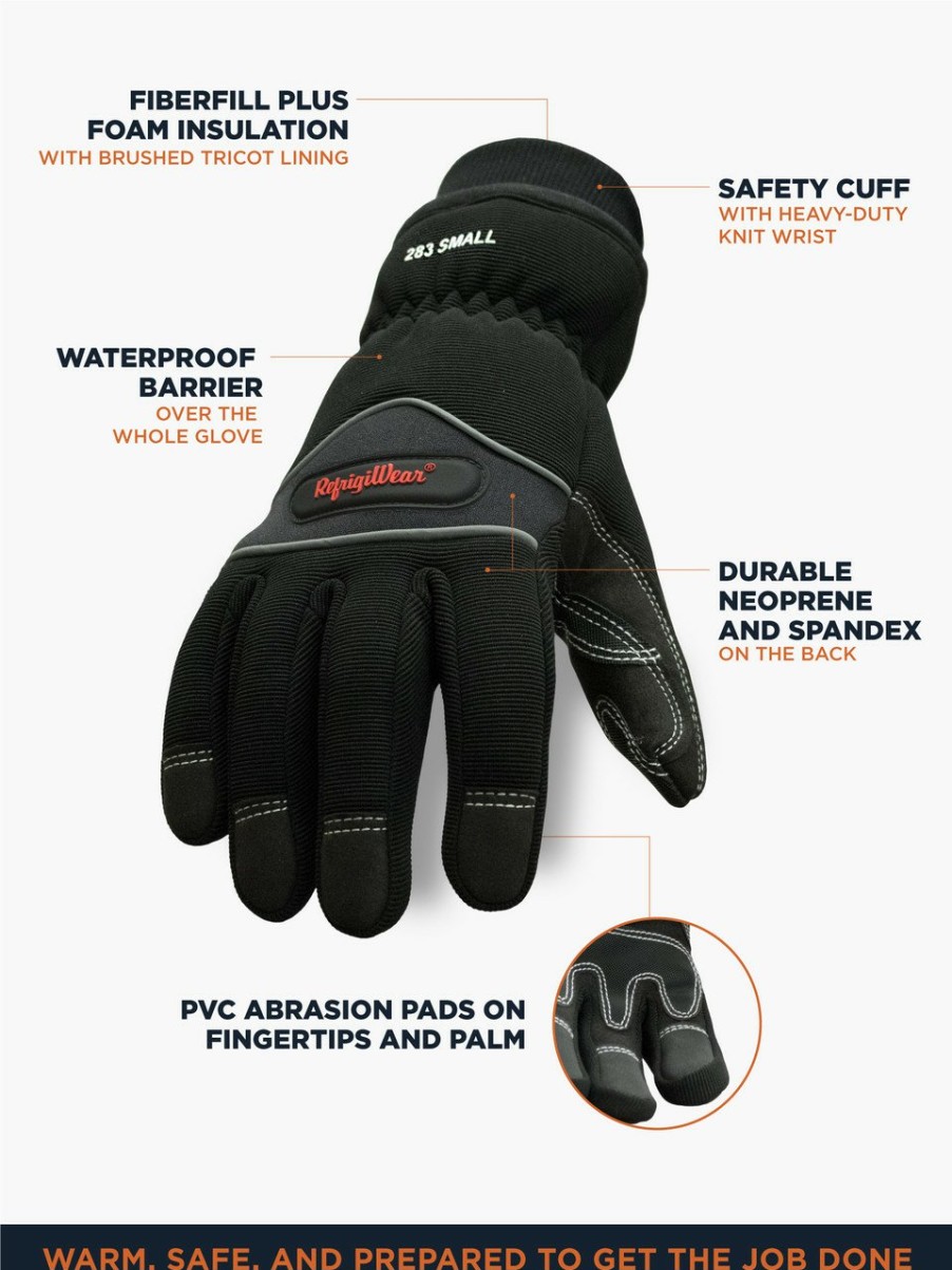 RefrigiWear Waterproof Abrasion Safety Glove Black Guanti Da Prestazione