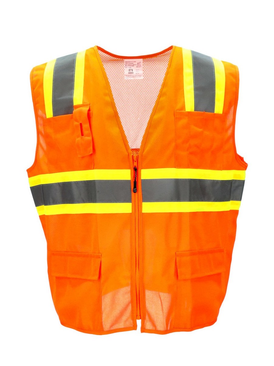 RefrigiWear Safety Vest Orange Bretelle E Attrezzature Di Sicurezza