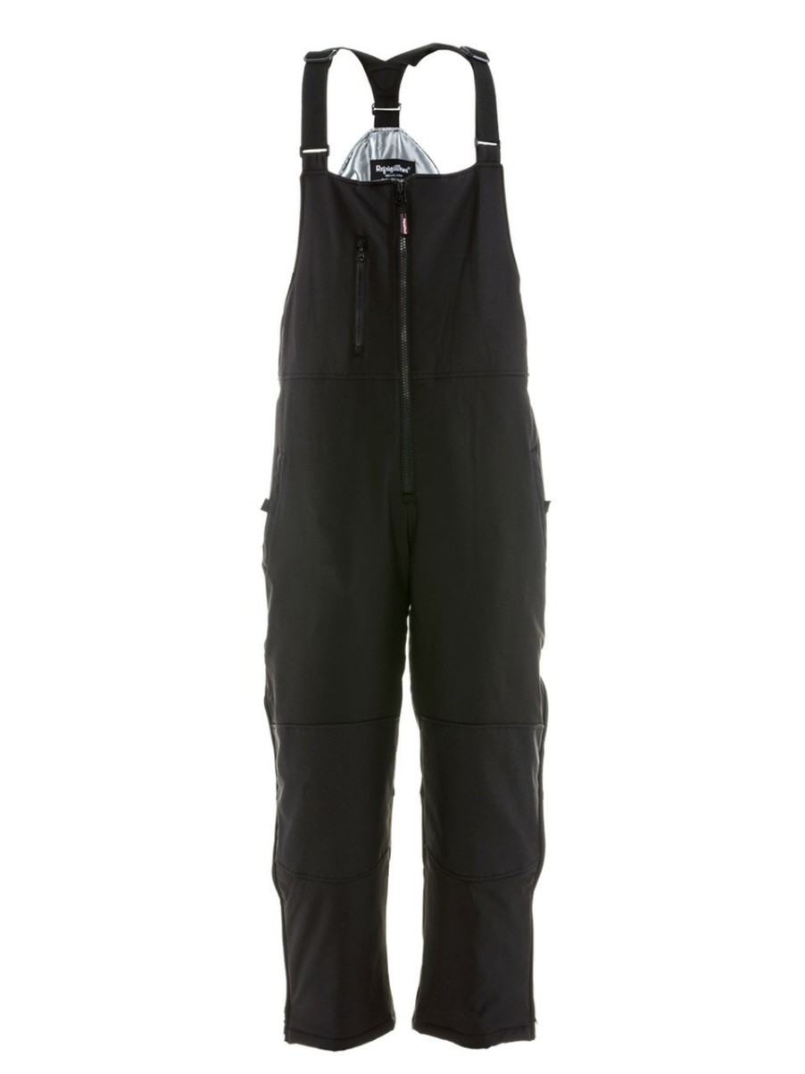 RefrigiWear Insulated Softshell Bib Overalls Black/Charcoal Grande E Alto