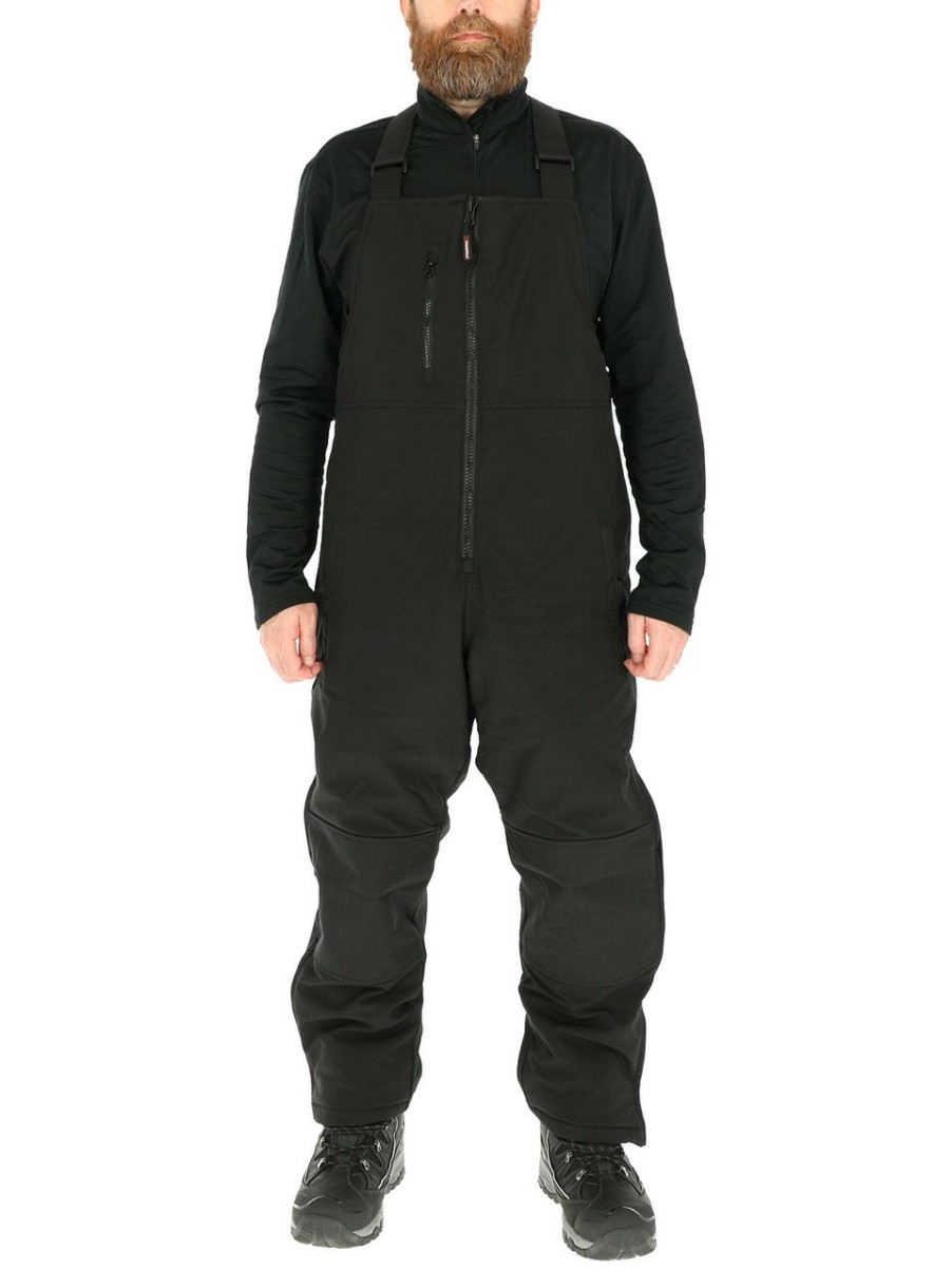 RefrigiWear Insulated Softshell Bib Overalls Black/Charcoal Grande E Alto