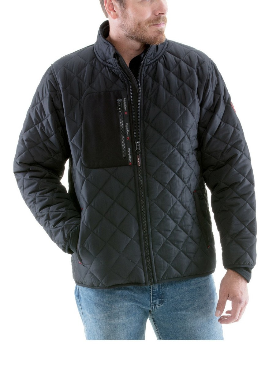 RefrigiWear Enduraquilt Diamond Quilted Puffer Jacket Black Grande E Alto