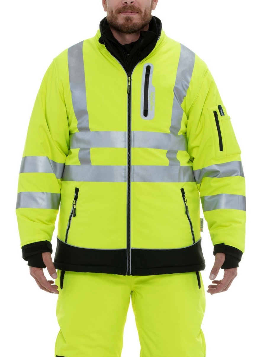 RefrigiWear Hivis Extreme Softshell Jacket Lime/Black Grande E Alto