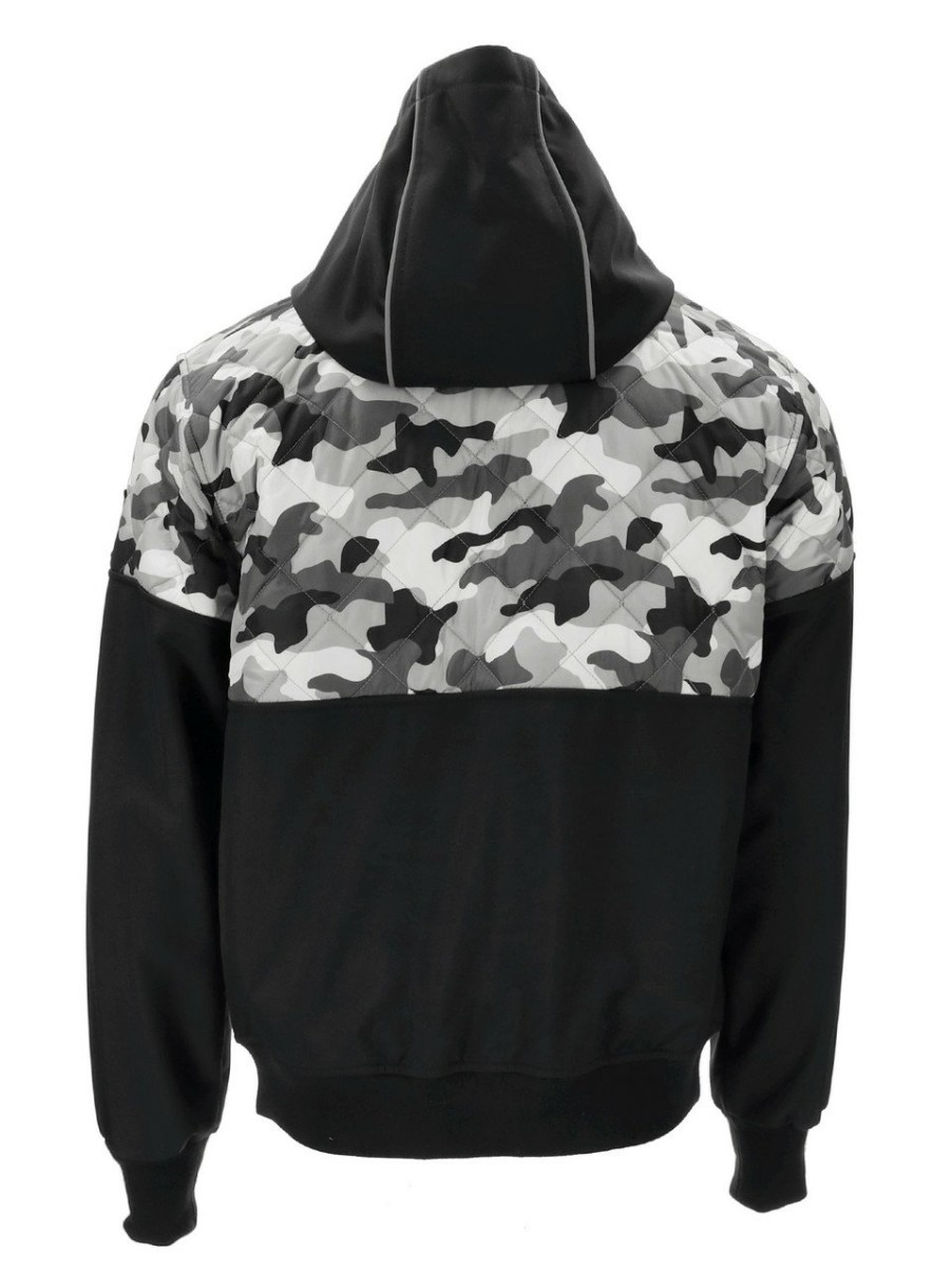 RefrigiWear Camo Diamond Quilted Hooded Jacket Black Camo Giacche