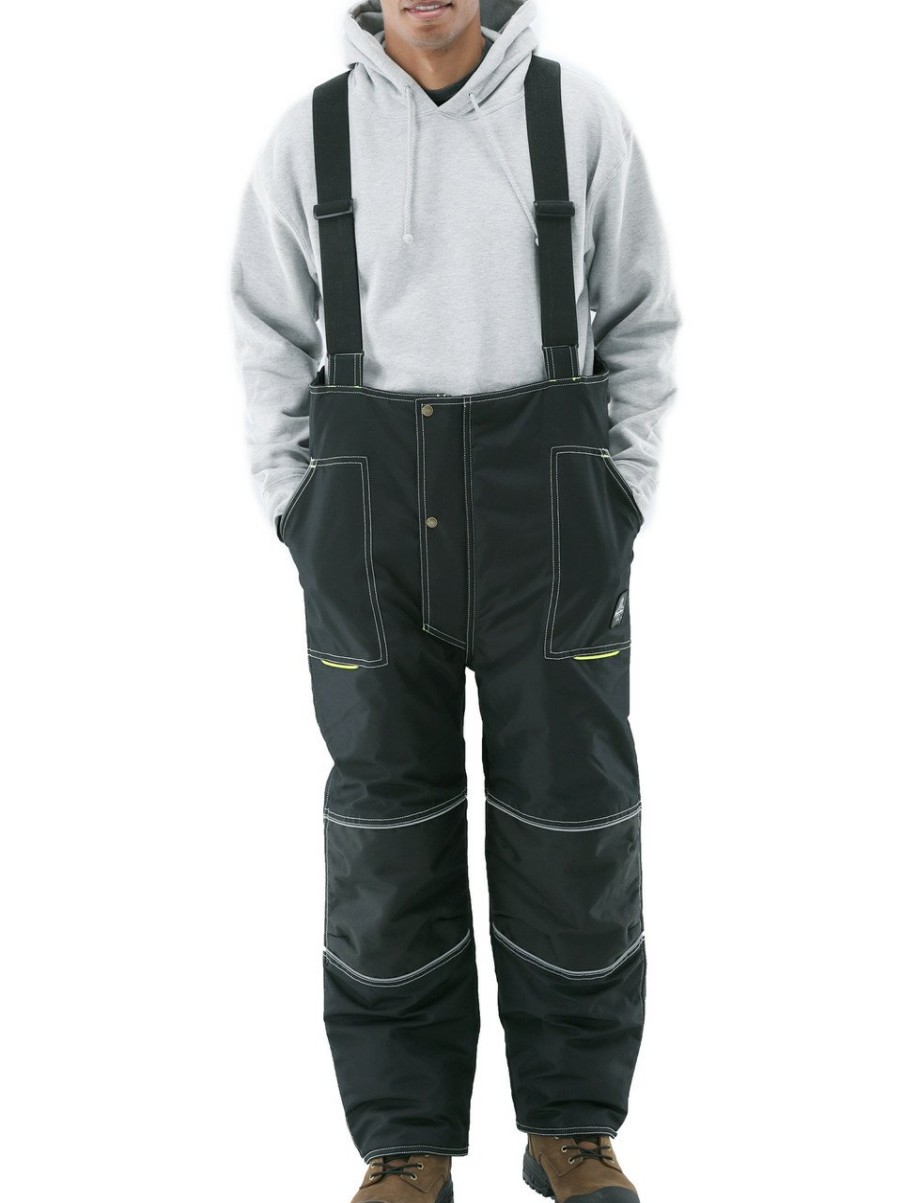 RefrigiWear Ergoforce® Waterproof Low Bib Overalls Black Grande E Alto