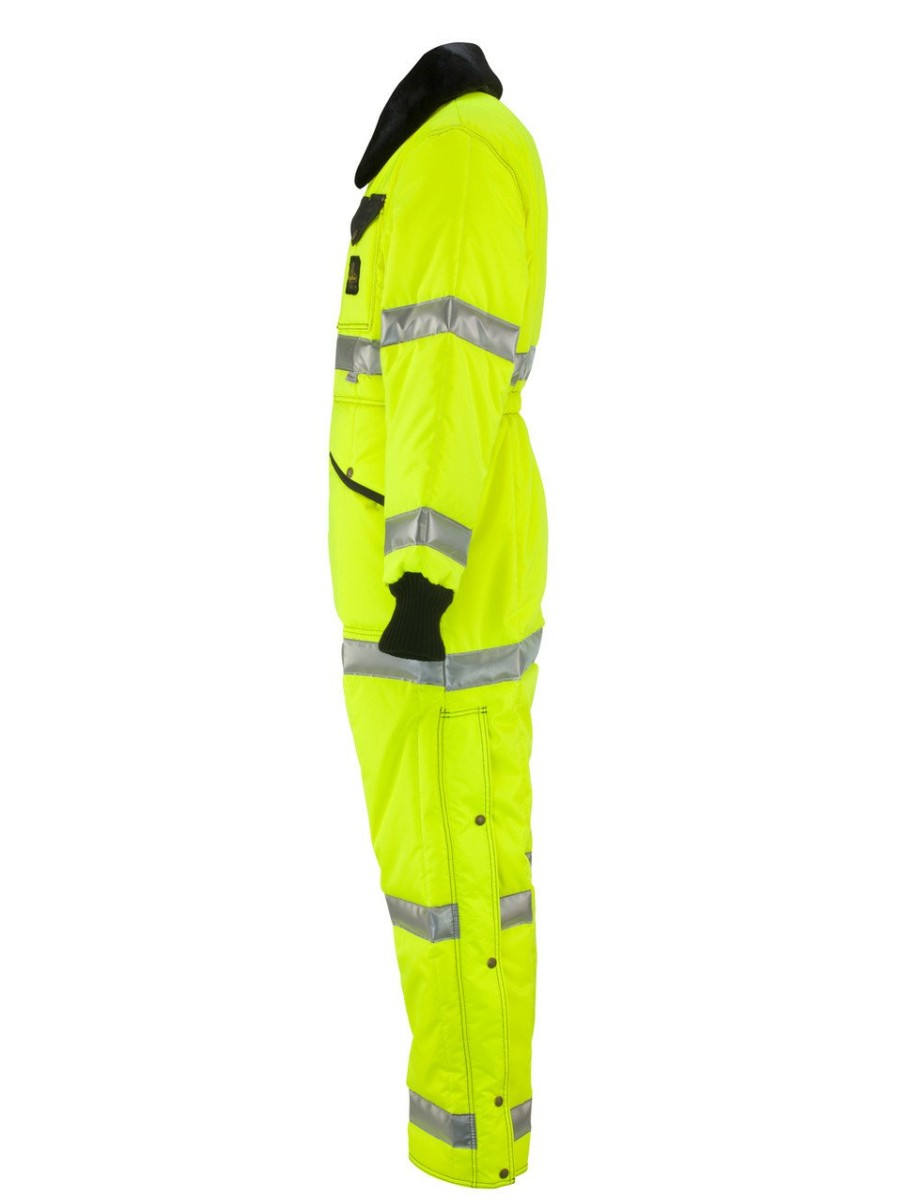 RefrigiWear Hivis Iron-Tuff® Coveralls With Reflective Tape Lime Grande E Alto