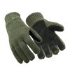 RefrigiWear Insulated Wool Leather Palm Glove Green Guanti Di Lana