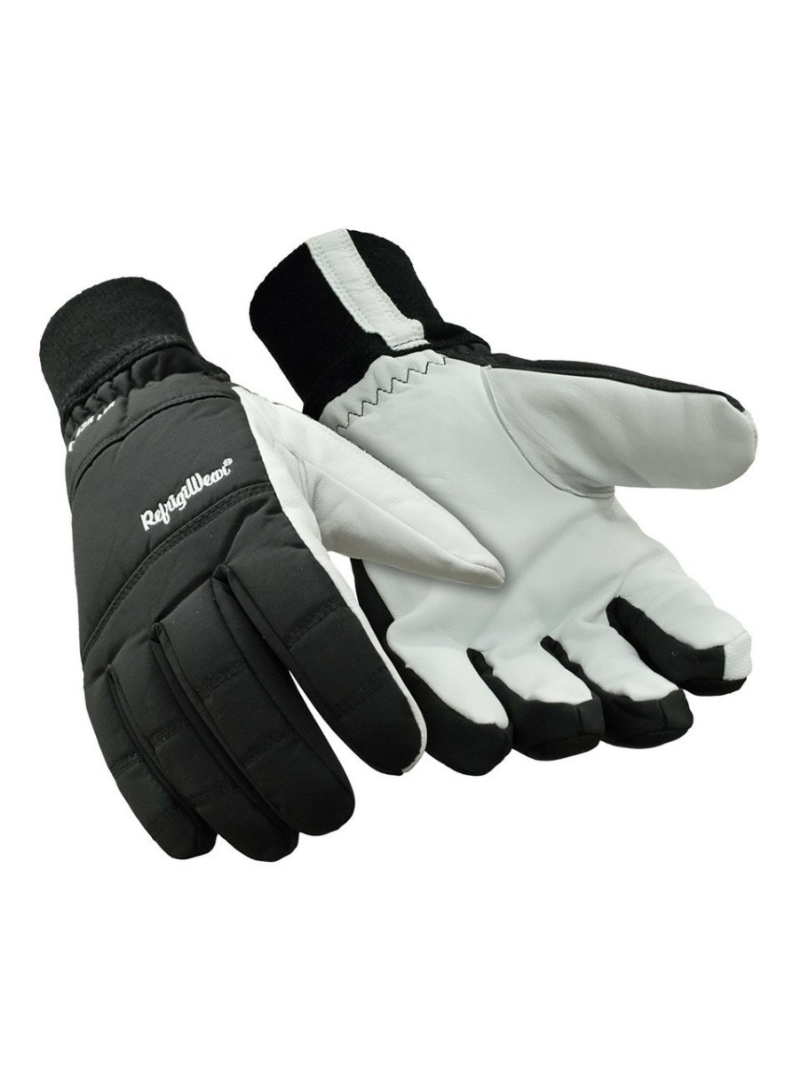 RefrigiWear Nylon & Goatskin Glove Black Guanti Di Pelle