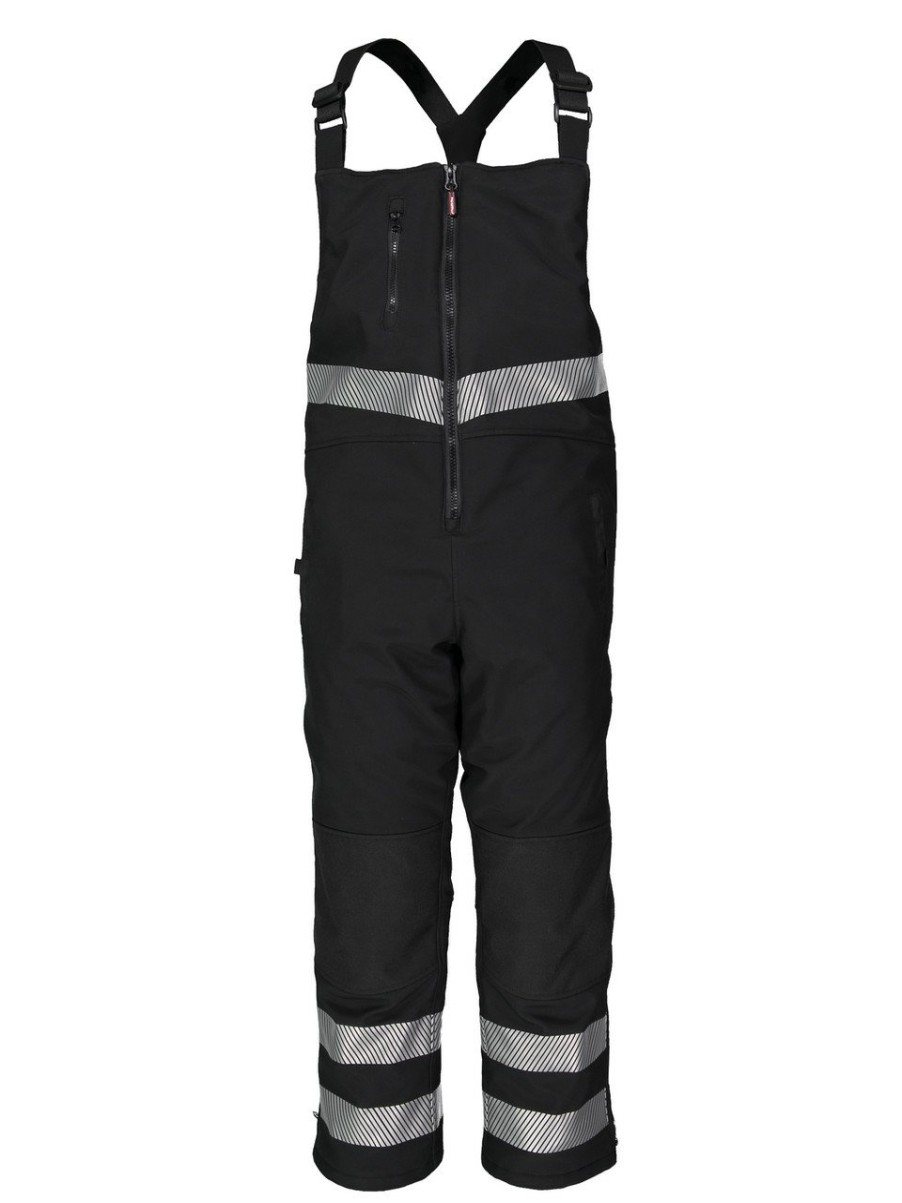 RefrigiWear Insulated Softshell Enhanced Visibility Bib Overalls Black Grande E Alto