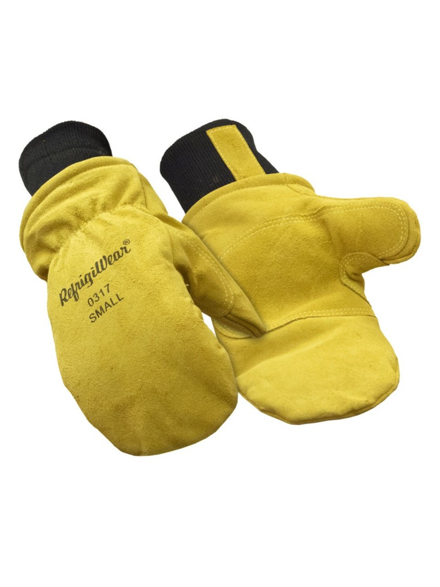 RefrigiWear Insulated Leather Mitt Gold Guanti