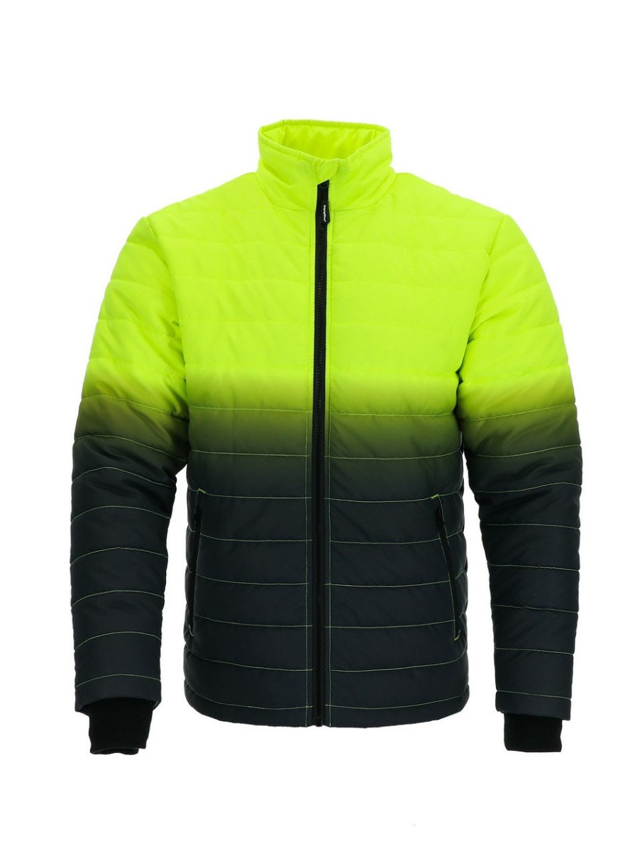 RefrigiWear Enhanced Visibility Quilted Jacket Lime/Navy Grande E Alto