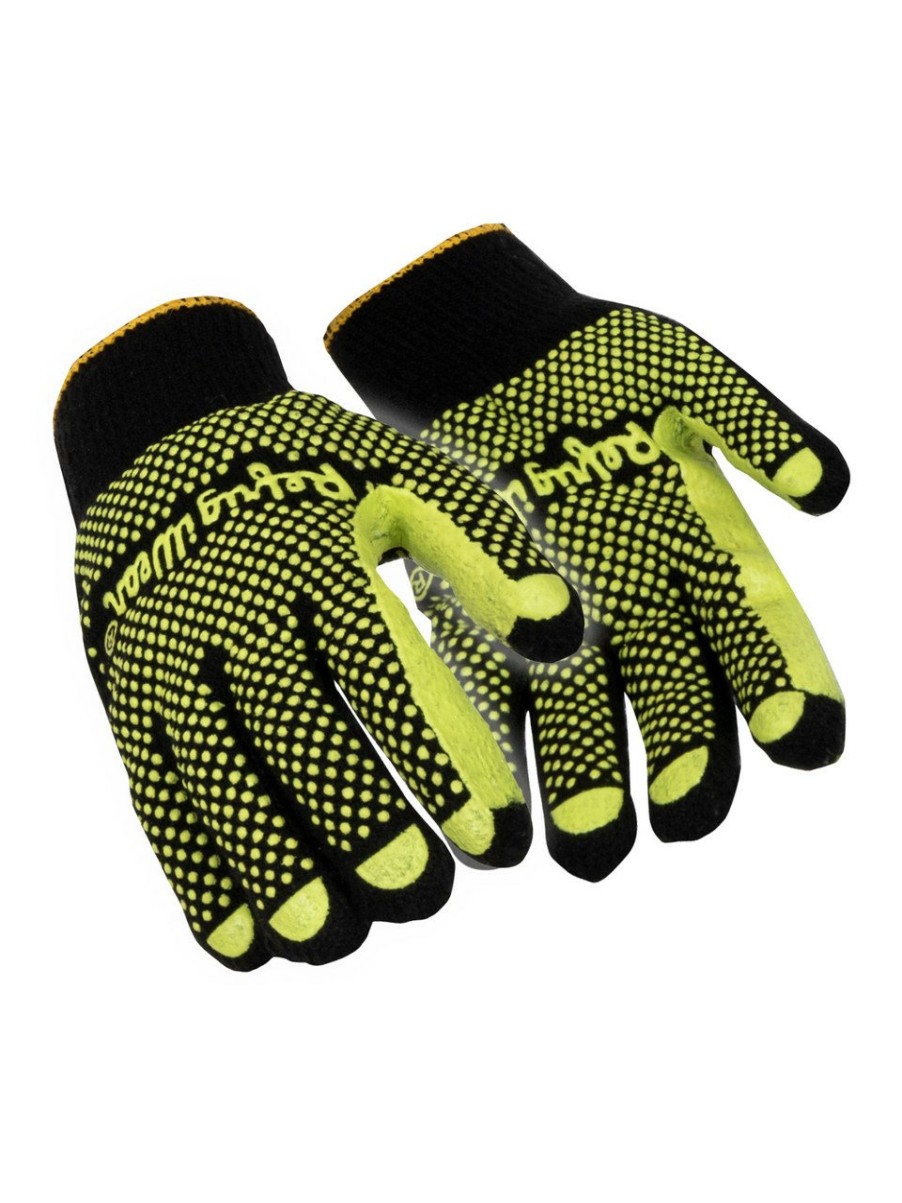 RefrigiWear Brushed Acrylic Double Dot Glove Lime Guanti In Maglia