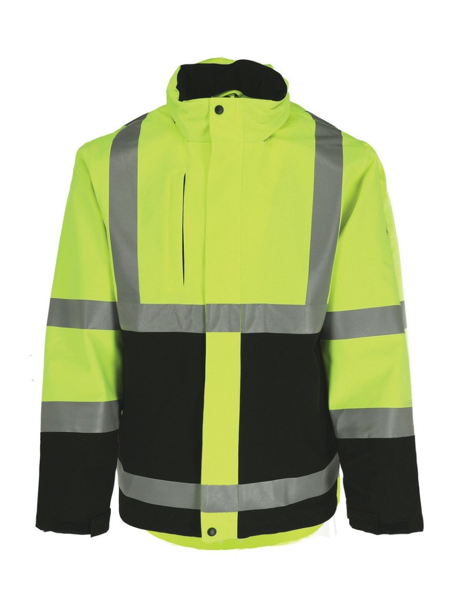 RefrigiWear Hivis 3-In-1 Rainwear Jacket Lime/Black Grande E Alto