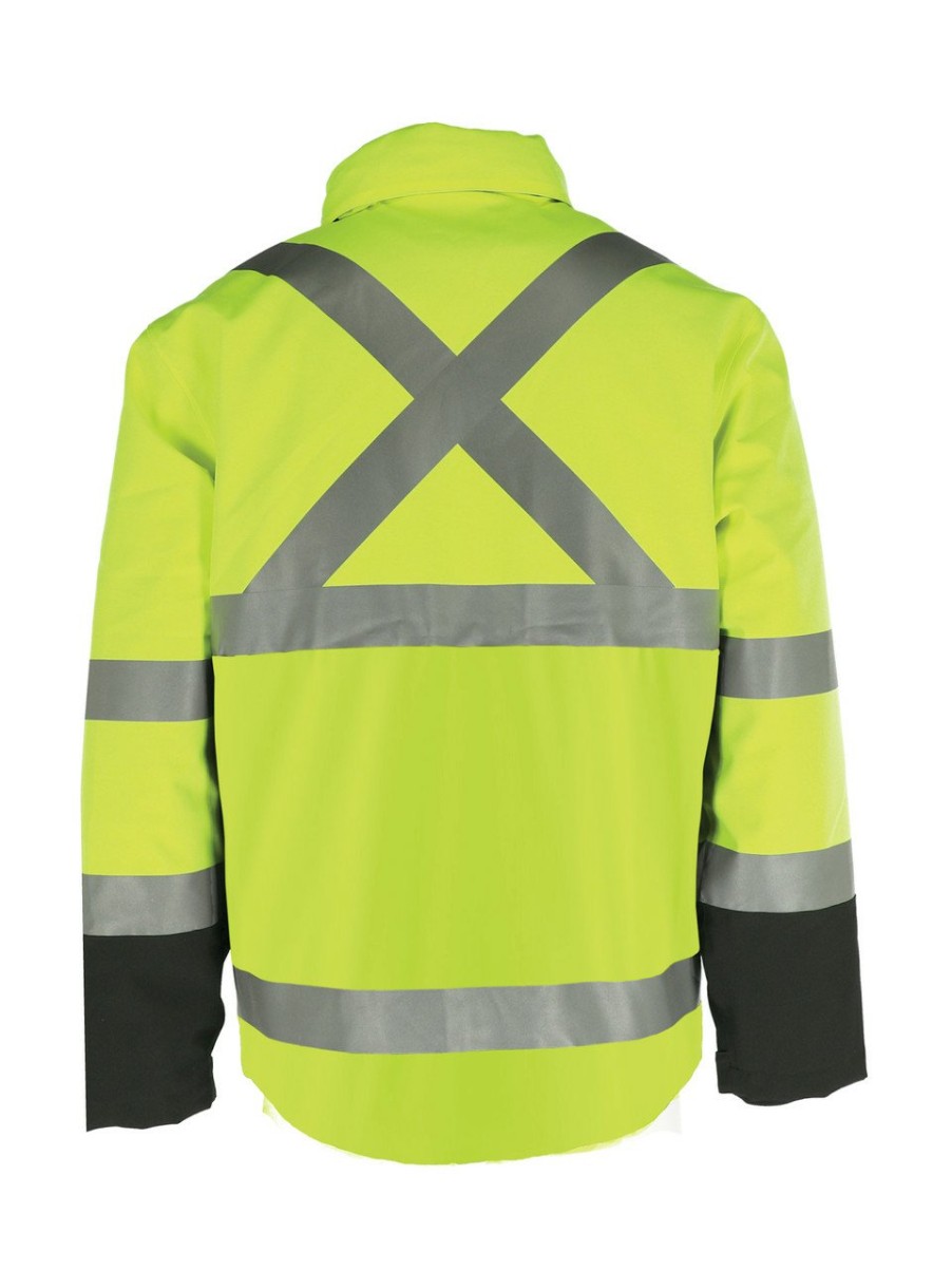 RefrigiWear Hivis 3-In-1 Rainwear Jacket Lime/Black Grande E Alto