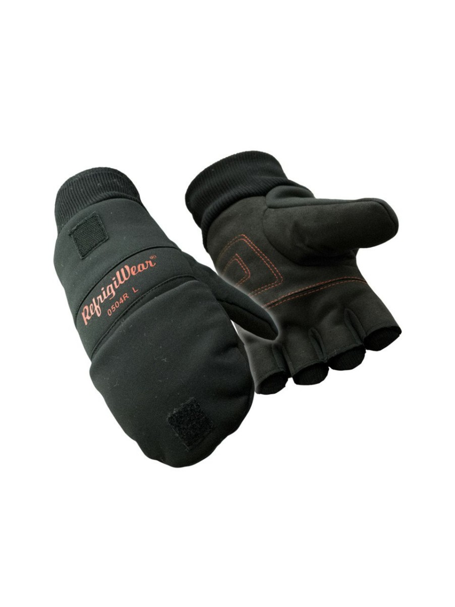 RefrigiWear Softshell Convertible Mitt Black Guanti