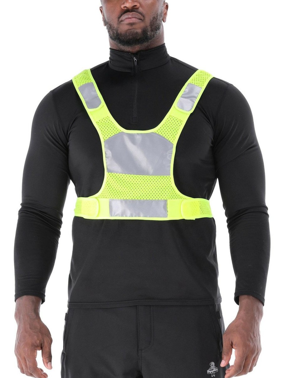 RefrigiWear Led Safety Vest-Battery Powered Lime Bretelle E Attrezzature Di Sicurezza