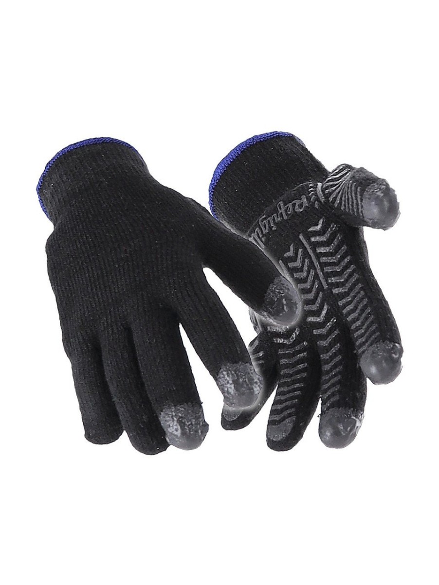 RefrigiWear Herringbone Grip Gloves With 3-Finger Dip Black Guanti In Maglia