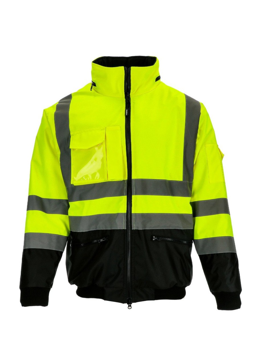 RefrigiWear Hivis Waterproof Bomber Jacket Lime Grande E Alto