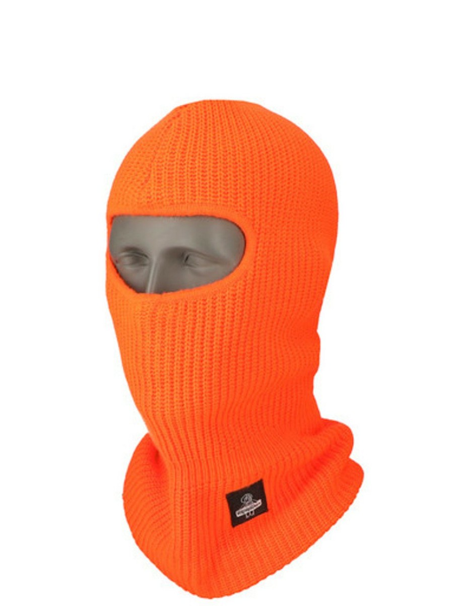 RefrigiWear Open-Hole Face Mask Orange Copricapo Ad Alta Visibilita