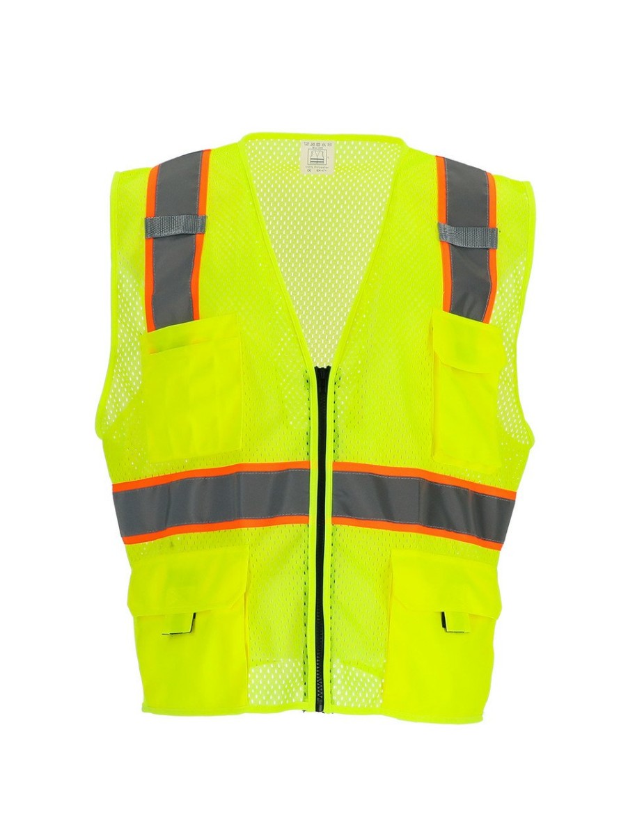 RefrigiWear Safety Vest With Pockets & Radio Loop Bretelle E Attrezzature Di Sicurezza