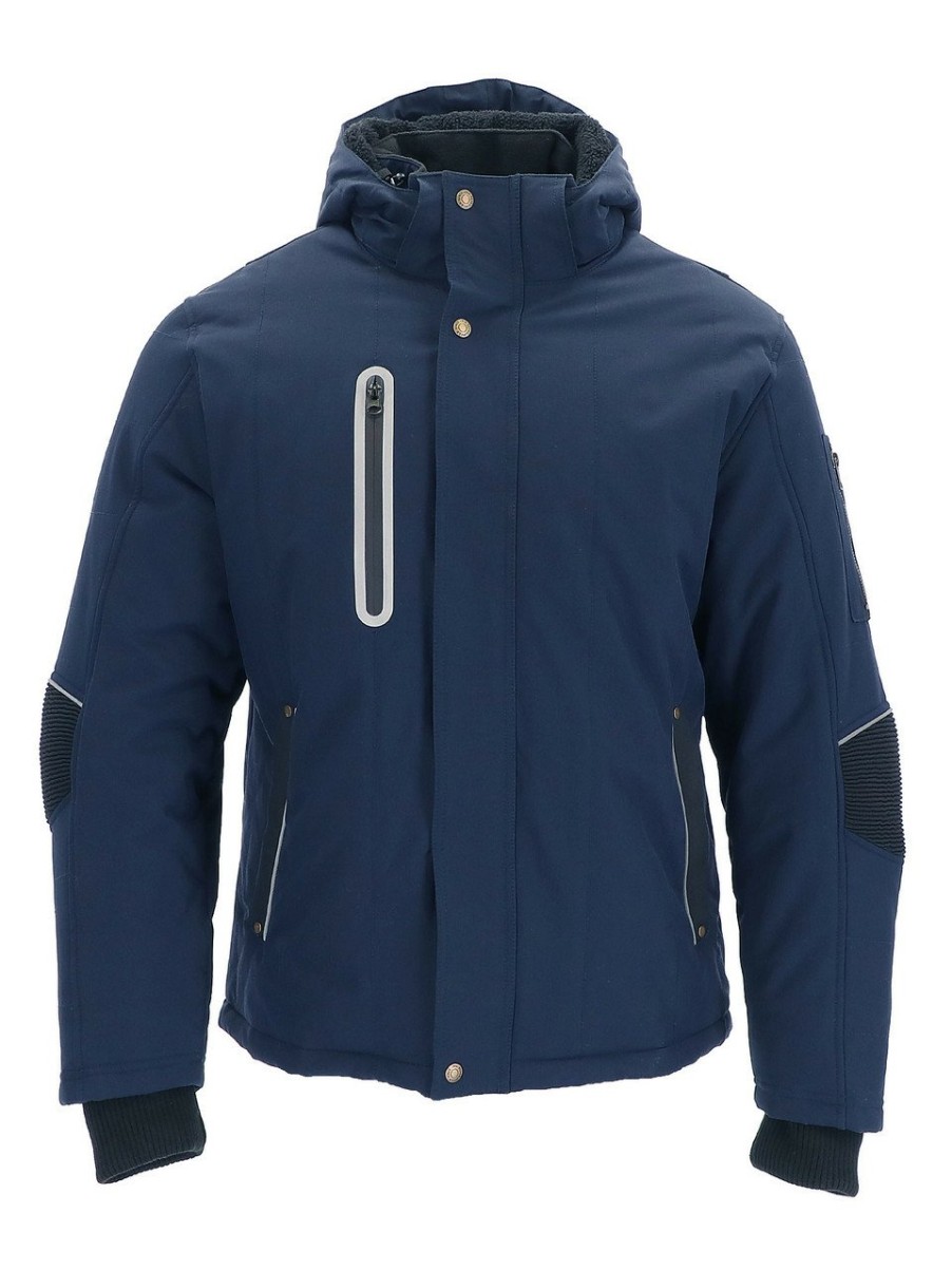 RefrigiWear 54 Gold Hooded Utility Jacket Navy Grande E Alto