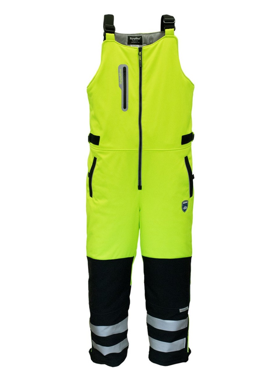 RefrigiWear Hivis Extreme Softshell Bib Overalls Lime/Black Grande E Alto