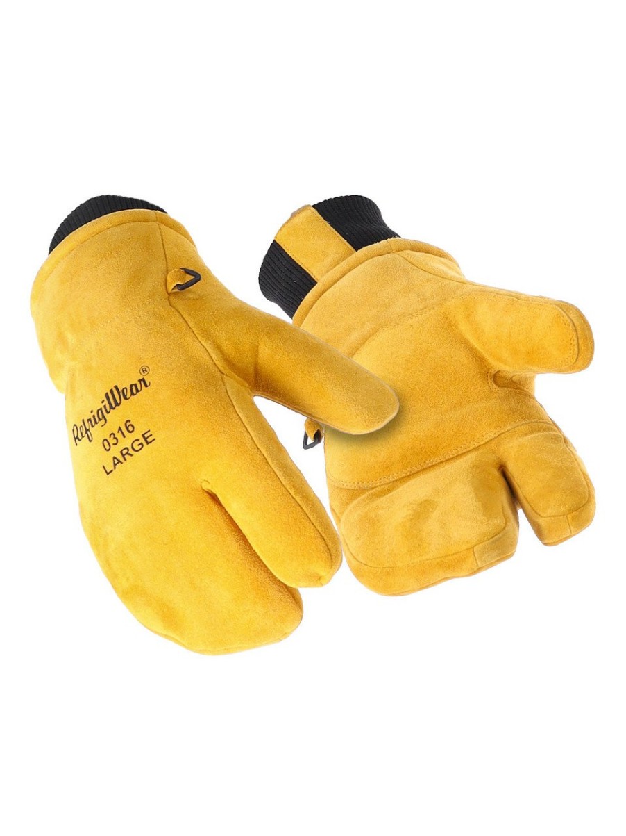 RefrigiWear 3-Finger Mitt With Double Cuff Gold Guanti