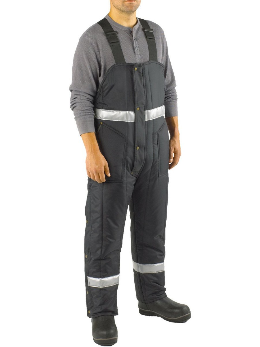 RefrigiWear Iron-Tuff® Enhanced Visibility Bib Overalls Navy Grande E Alto