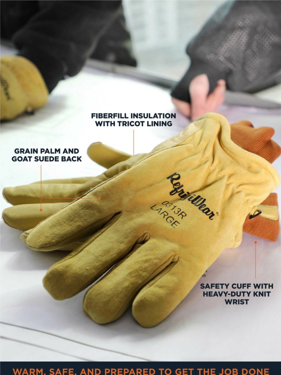 RefrigiWear Insulated Goatskin Leather Glove Gold Guanti Di Pelle