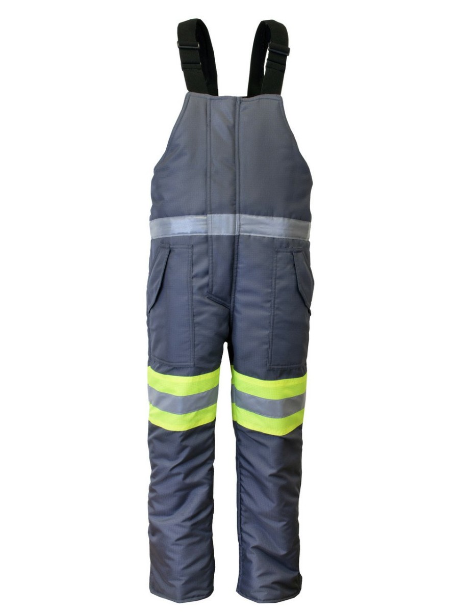 RefrigiWear Freezer Edge® Bib Overalls Lime/Gray Grande E Alto