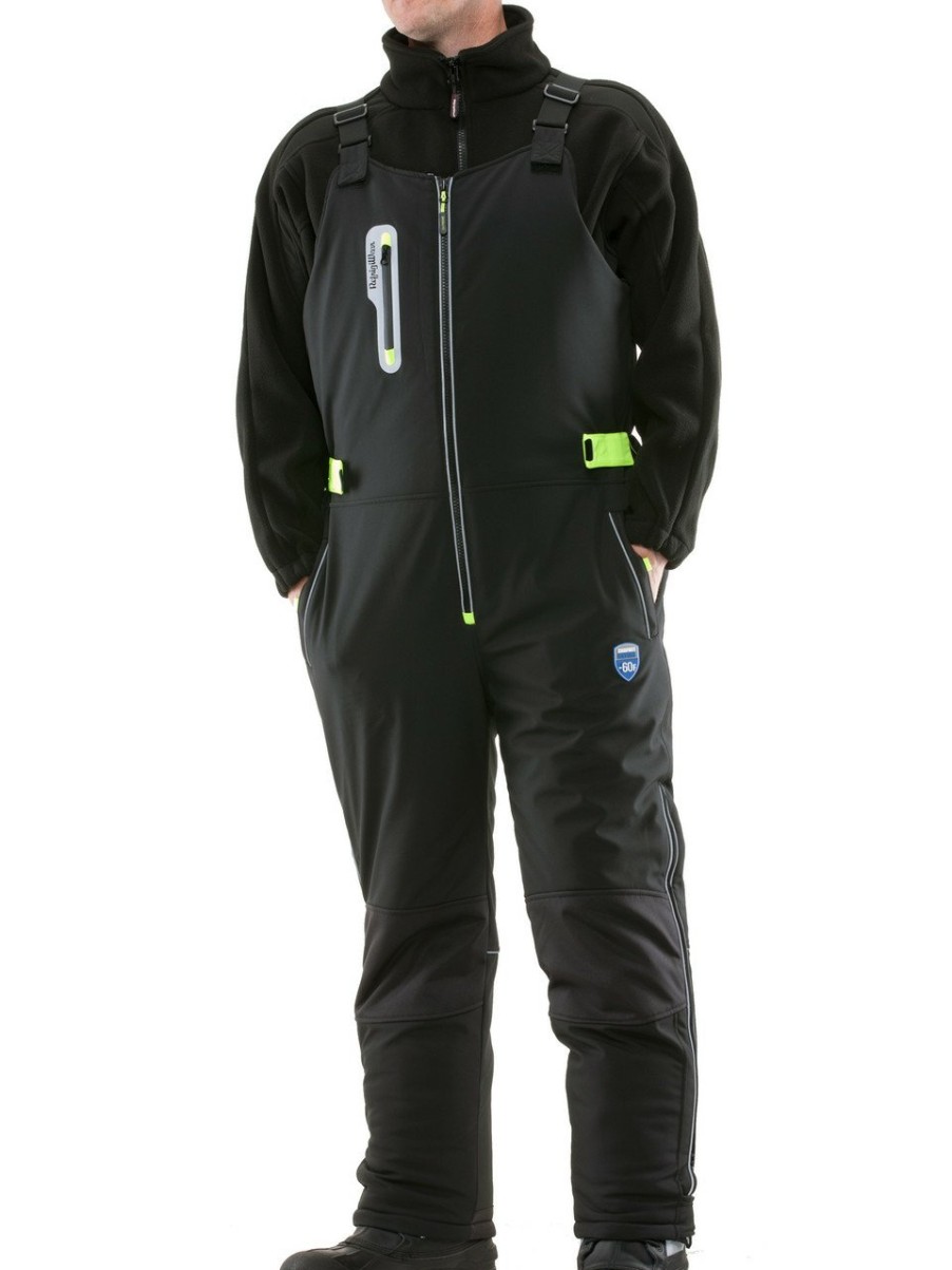 RefrigiWear Extreme Softshell Bib Overalls Black Grande E Alto